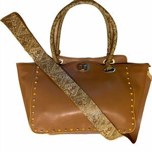 Vittoria Napoli Studded Leather Camera Strap Tote Shoulder Bag